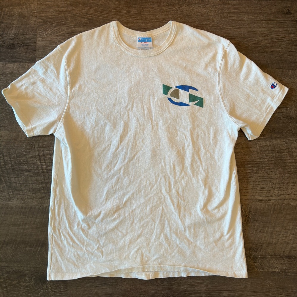 Champion Short Sleeve T-Shirt Large Off-white Emblem